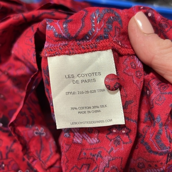 Les Coyotes De Paris Tina Ruffle Blouse size 34/(XS/S) - Picture 9 of 13